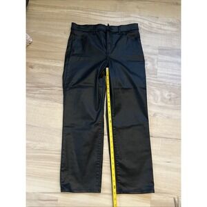 Express Black Faux Leather Pants, Straight Ankle, High Rise, Size 12